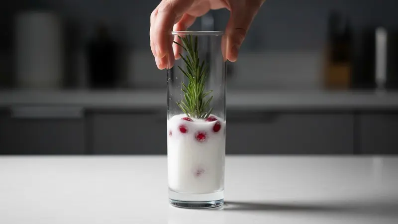 Unmold the frozen base and set it in the serving glass
