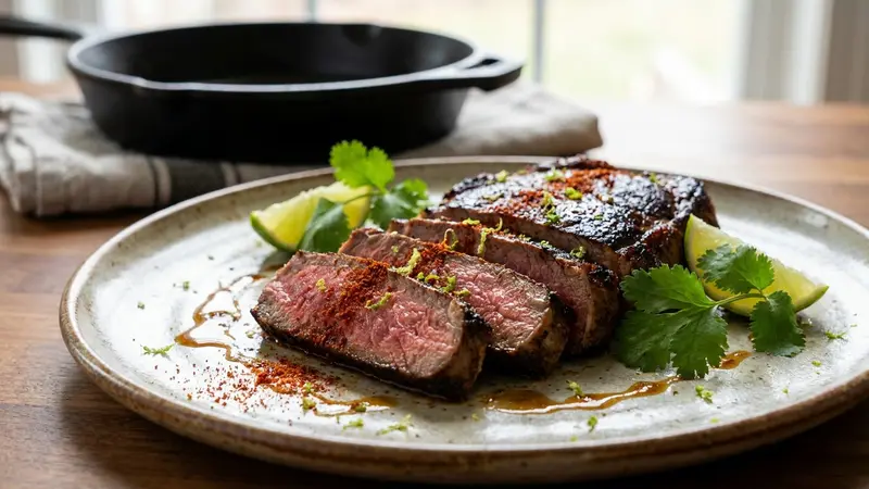 Sous-Vide Sirloin with Chili-Lime Rub and Quick Cast-Iron Sear