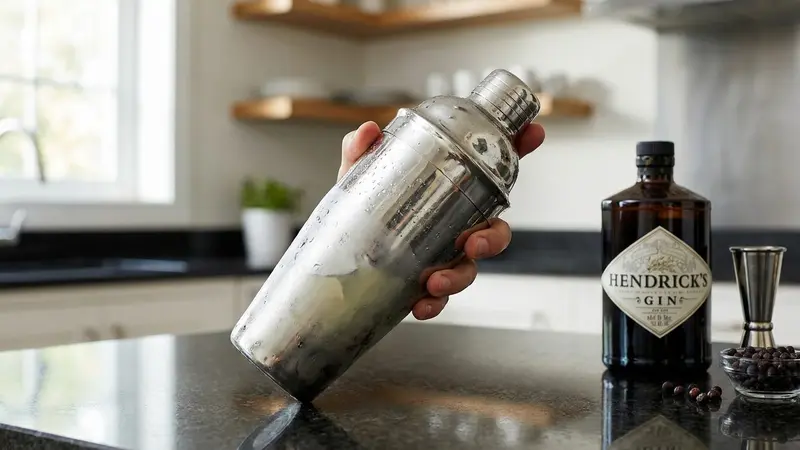 Add gin and ice, then shake