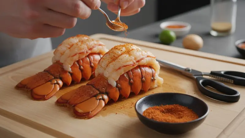 Prep and butterfly the lobster tails