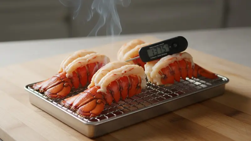 Smoke the lobster tails gently