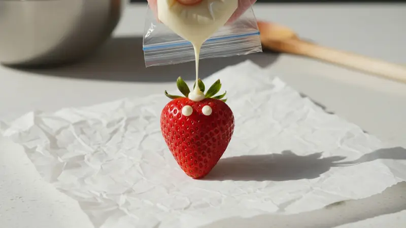 Pipe white chocolate eyes and add pupils