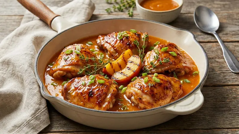 Stovetop Peach BBQ Chicken