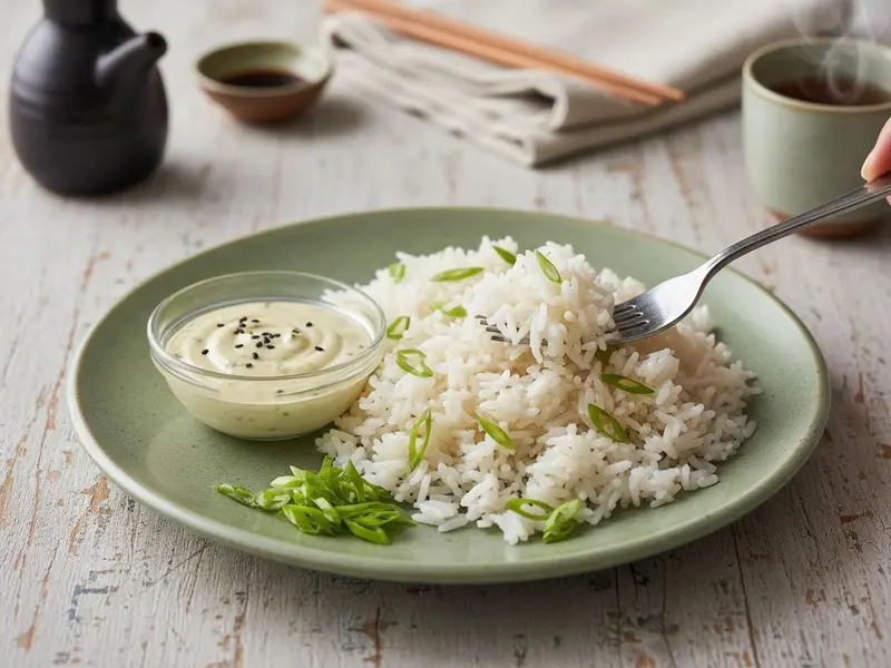 Make the rice stuffing and wasabi aioli