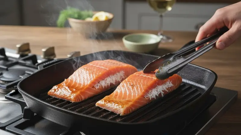 Grill the stuffed fillets