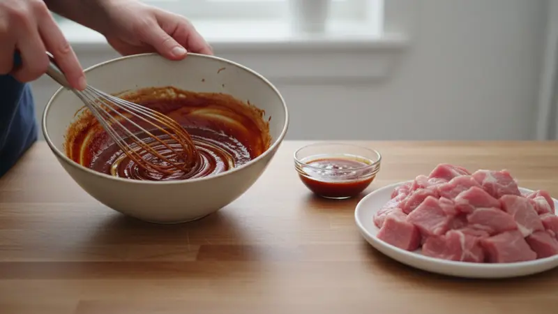Make the quick marinade and marinate pork