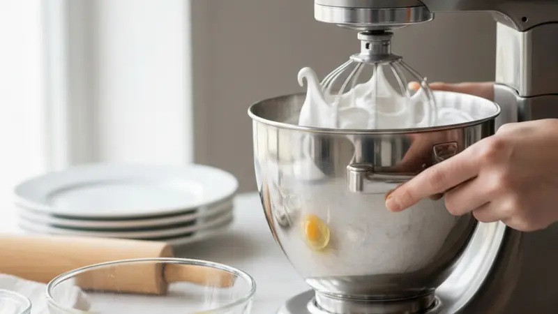 Whip the meringue to glossy stiff peaks