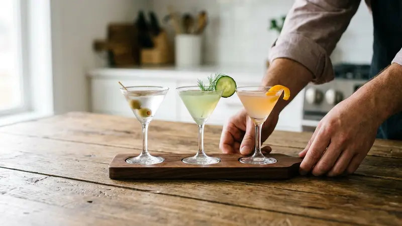 Plate the flight and serve