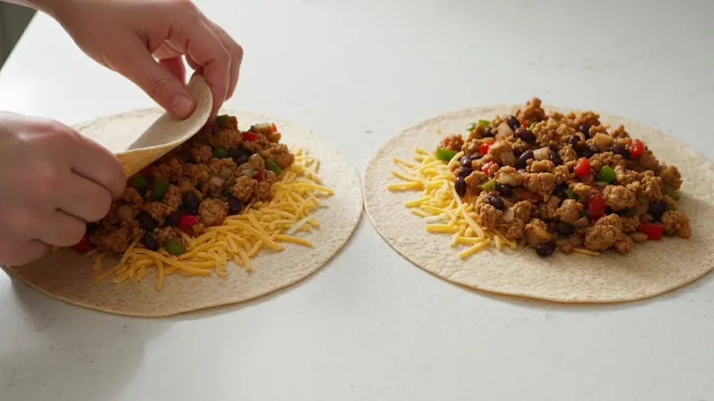 Assemble the quesadillas