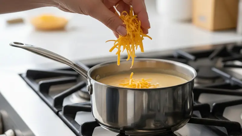 Melt in the cheddar