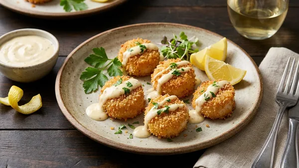 Air Fryer Panko-Crusted Scallops with Garlic Aioli