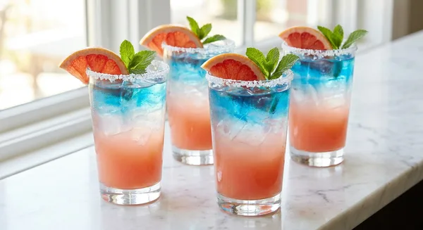 Star-Spangled Paloma with Ruby Red Grapefruit and Blue Curaçao