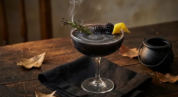 Smoky Witch's Brew Blackberry Gin Cocktail (Halloween Drink)