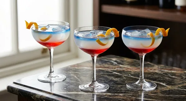 Red White Blue Negroni Sbagliato (Sparkling Patriotic Negroni)
