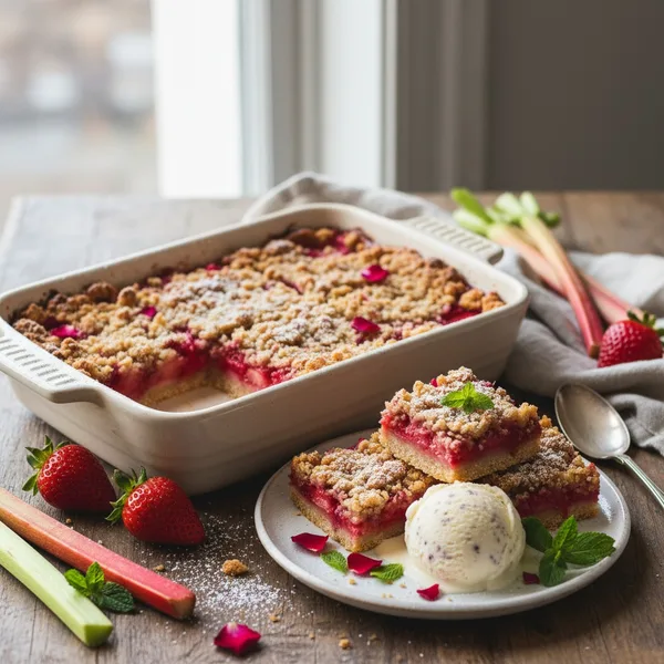 Strawberry Rhubarb Crumble Bar