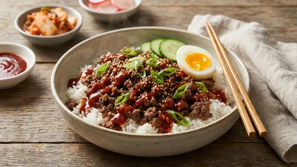 30-Minute Korean Ground Beef Bowls with Gochujang-Sesame Sauce