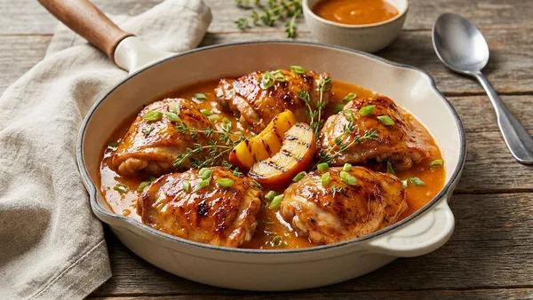 Stovetop Peach BBQ Chicken