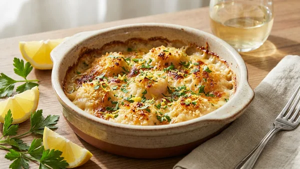 Baked Scallops au Gratin with Garlic-Parmesan Crust