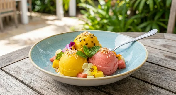 Tropical Reàl Sorbet Trio: Mango, Passion Fruit and Guava