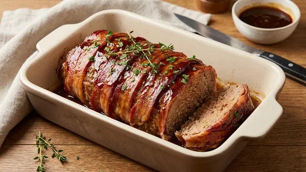 Keto Bacon Wrapped Meatloaf (No Breadcrumbs)