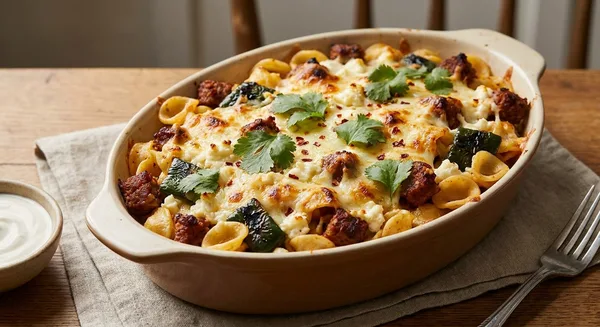 Chipotle Chorizo Baked Orecchiette