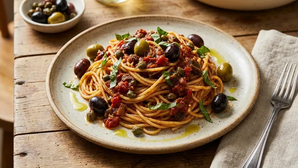 Putanesca Sauce (Anchovy, Olive, and Caper Tomato Sauce)