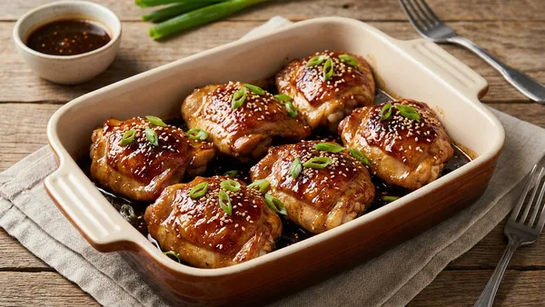 Gluten-Free Honey Garlic Chicken Thighs with Tamari and Toasted Sesame