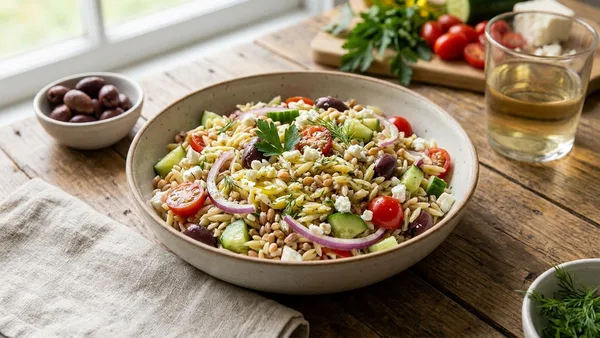 Mediterranean Orzo Farro Salad