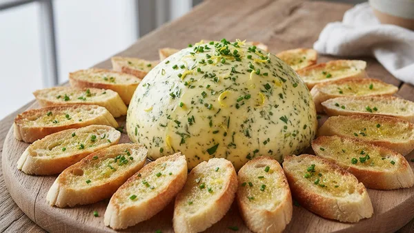 Herbed Garlic Butter Board with Crunchy Sea Salt & Crusty Bread