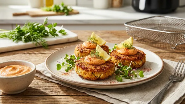 Crispy Air Fryer Crab Cakes with Chipotle Mayo