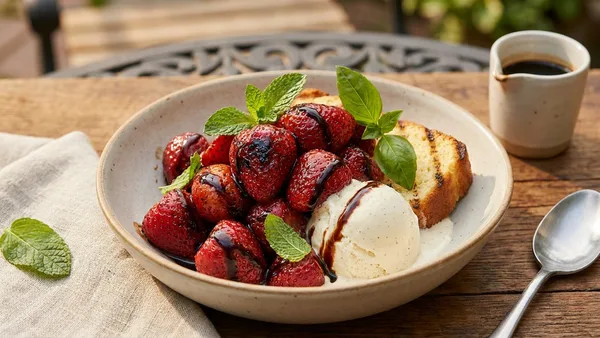 Grilled Balsamic Strawberries