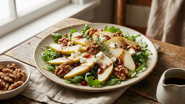 Pear Walnut Arugula Salad