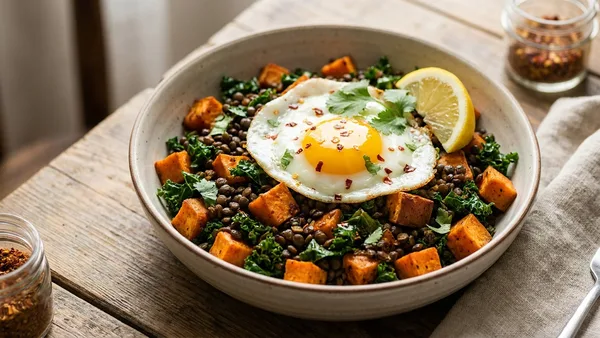 Spiced Lentil Breakfast Hash
