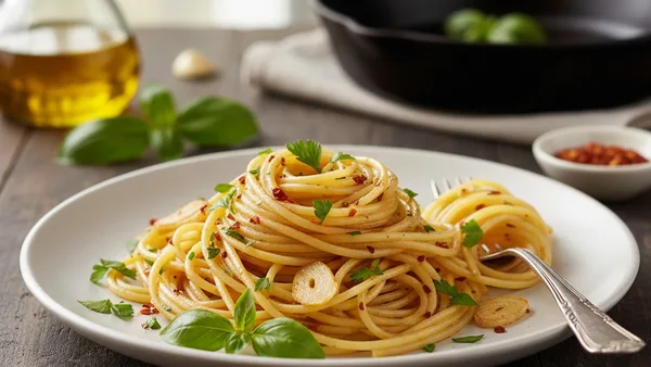 Spaghetti Aglio e Olio (Garlic and Olive Oil Pasta)