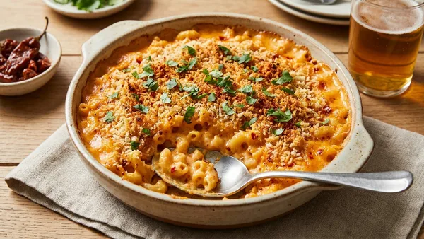Mac and Cheese with Chipotle and Crispy Breadcrumb Topping
