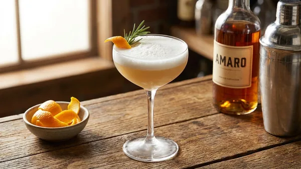 Whiskey Amaro Fizz