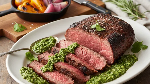 Santa Maria Grilled Tri-Tip Roast with Dry Rub and Chimichurri