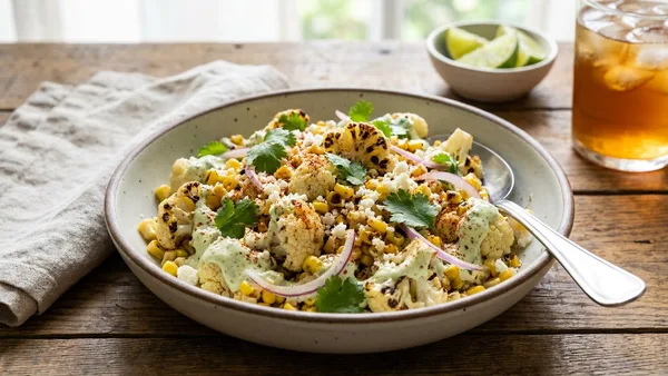 Grilled Corn Cauliflower Salad