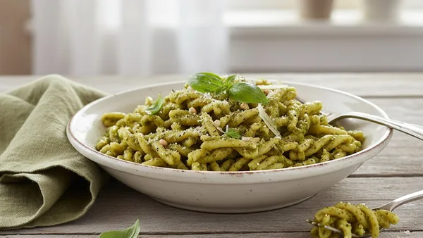 Pesto Genovese with Pasta (Classic Basil Pesto, No Fancy Tools)