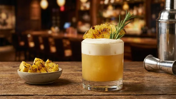 Smoked Pineapple Vodka Sour