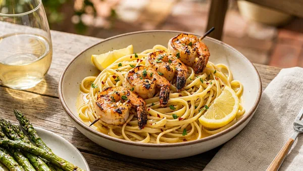 Garlic Butter Pasta with Shrimp