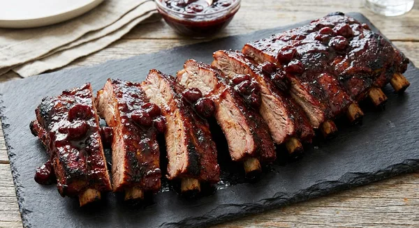 Cherry Cola Smoked Ribs with Sparkler Glaze