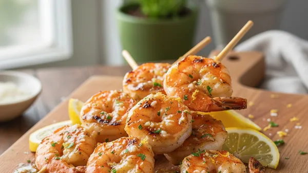 Grilled Shrimp with Garlic Parmesan Sauce