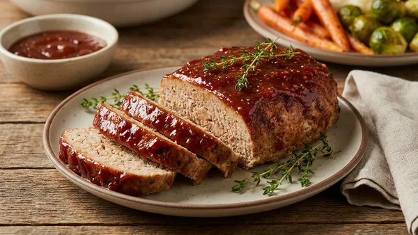 Air Fryer Turkey Meatloaf with Cranberry-Mustard Glaze