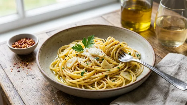 Aglio e Olio — Quick Garlic and Olive Oil Pasta (5-Minute Sauce)