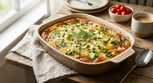 Spinach Feta Breakfast Strata
