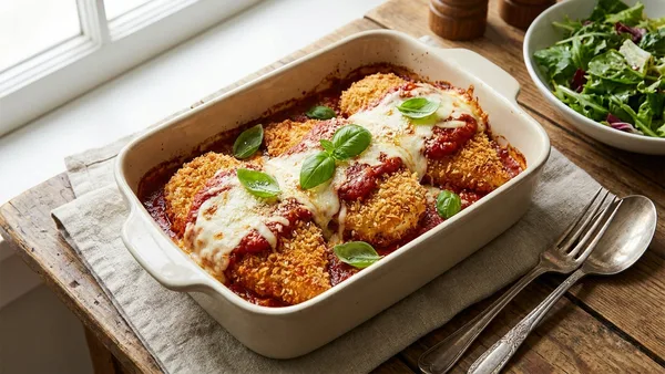 Baked Chicken Parmesan (Lightened-Up, Oven-Baked)