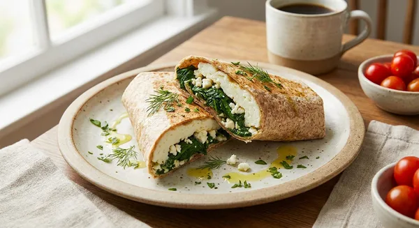 Spinach Feta Egg White Wrap