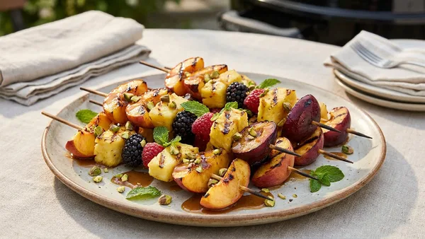 Grilled Fruit Dessert Kabobs