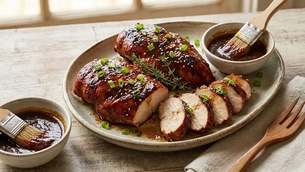 Smoked Honey Garlic Chicken Breasts with Brown Sugar and Soy Glaze